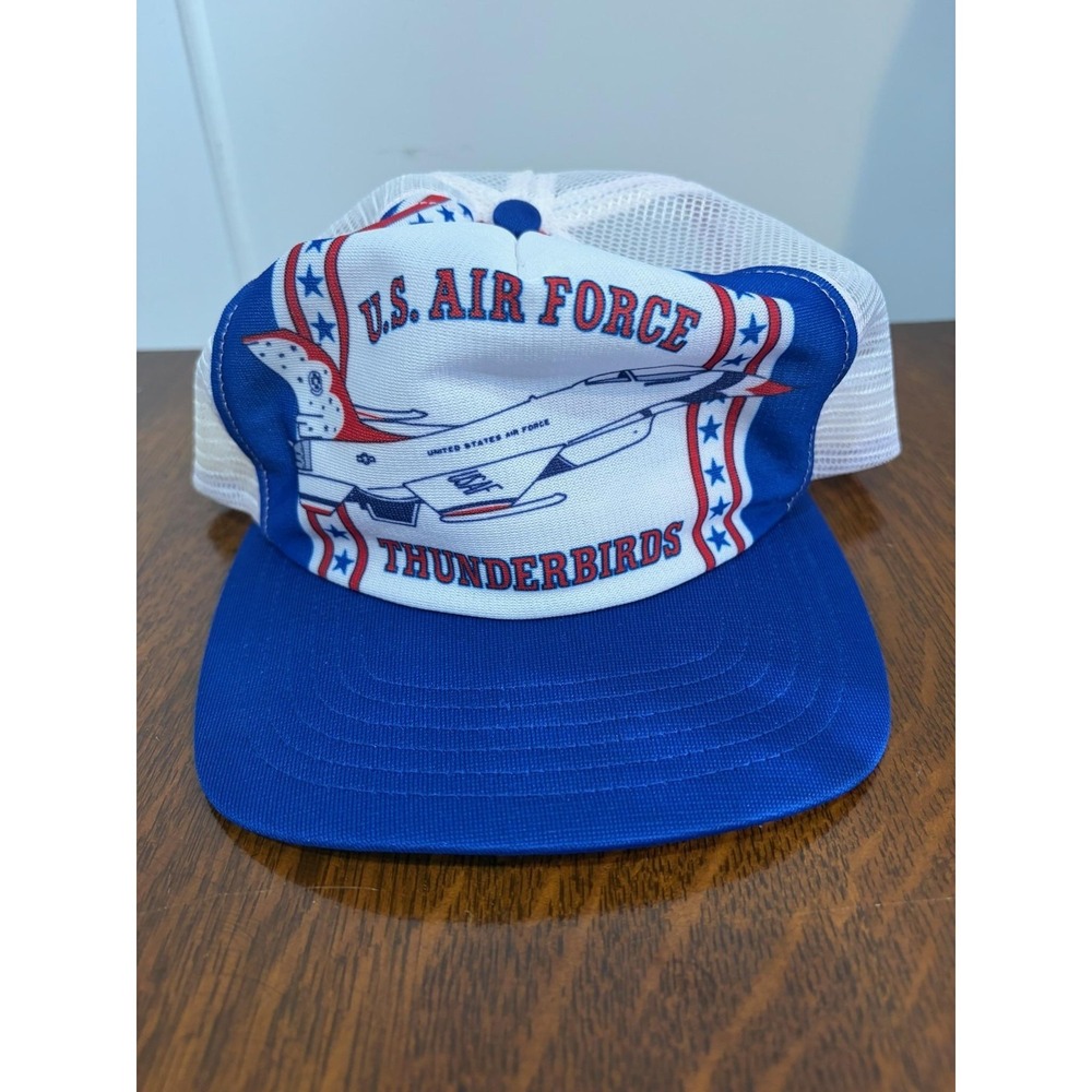 Vintage U.S. Air Force Thunderbirds Hat Cap Trucker Snapback One Size Blue Mens